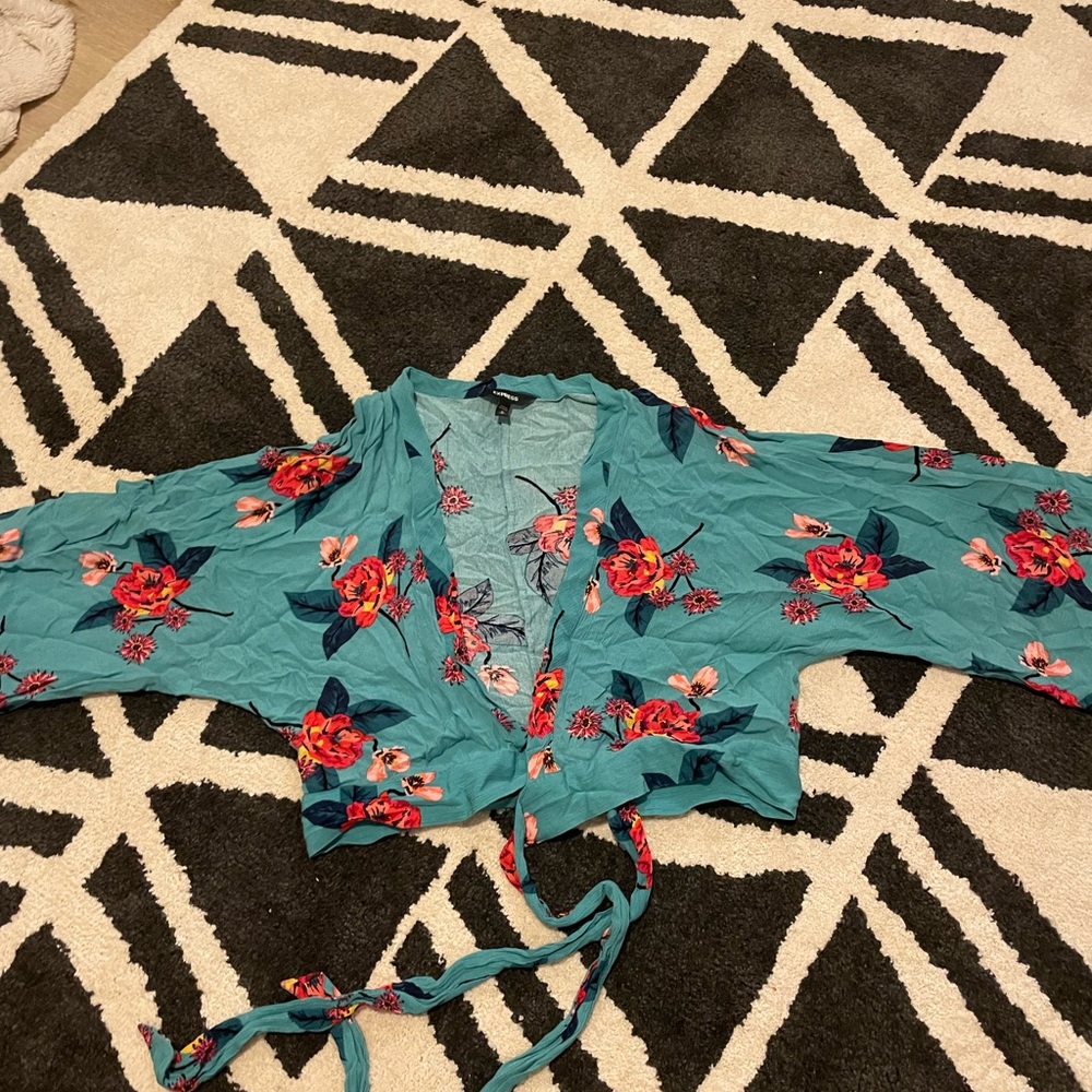 Express kimono style wrap shirt